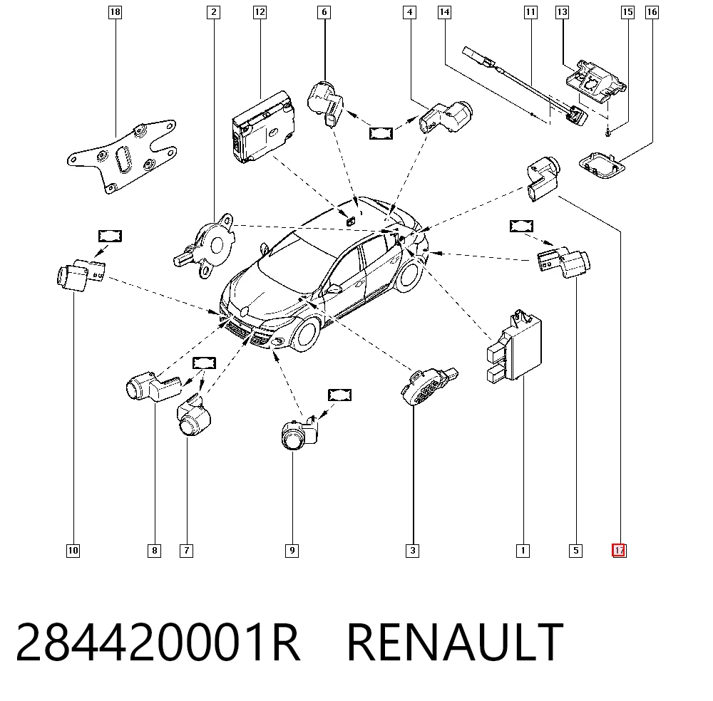 Sensor traseiro lateral de sinalização de estacionamento (sensor de estacionamento) 95517246 Opel