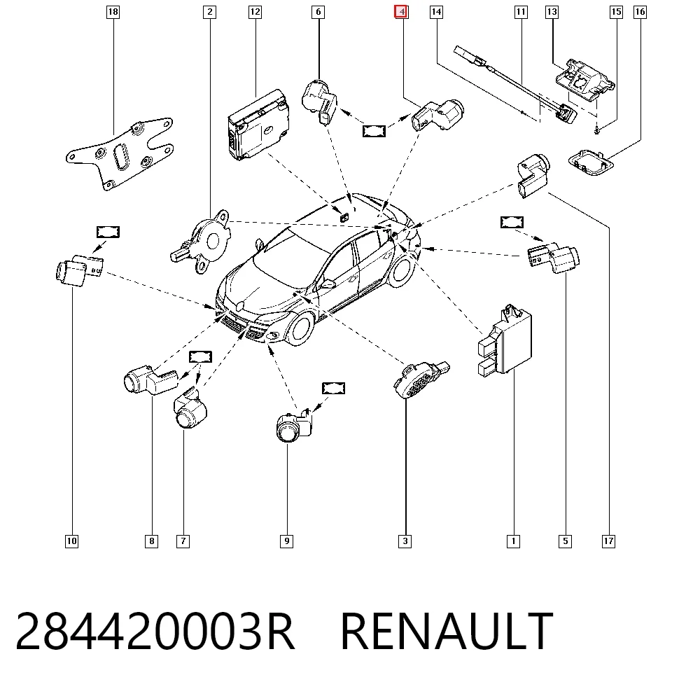 Sensor traseiro lateral de sinalização de estacionamento (sensor de estacionamento) Opel 95517246