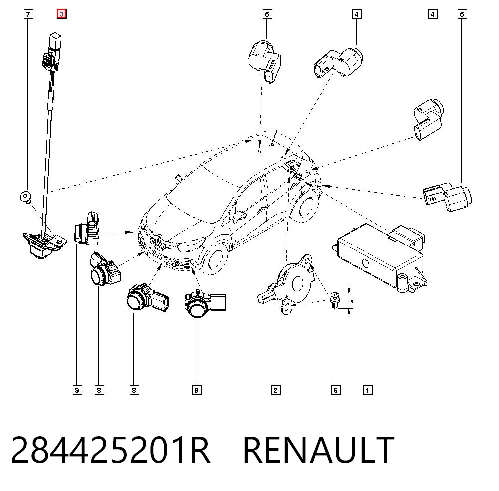 284425201R Renault (RVI) Câmara do sistema para asseguramento de visibilidade