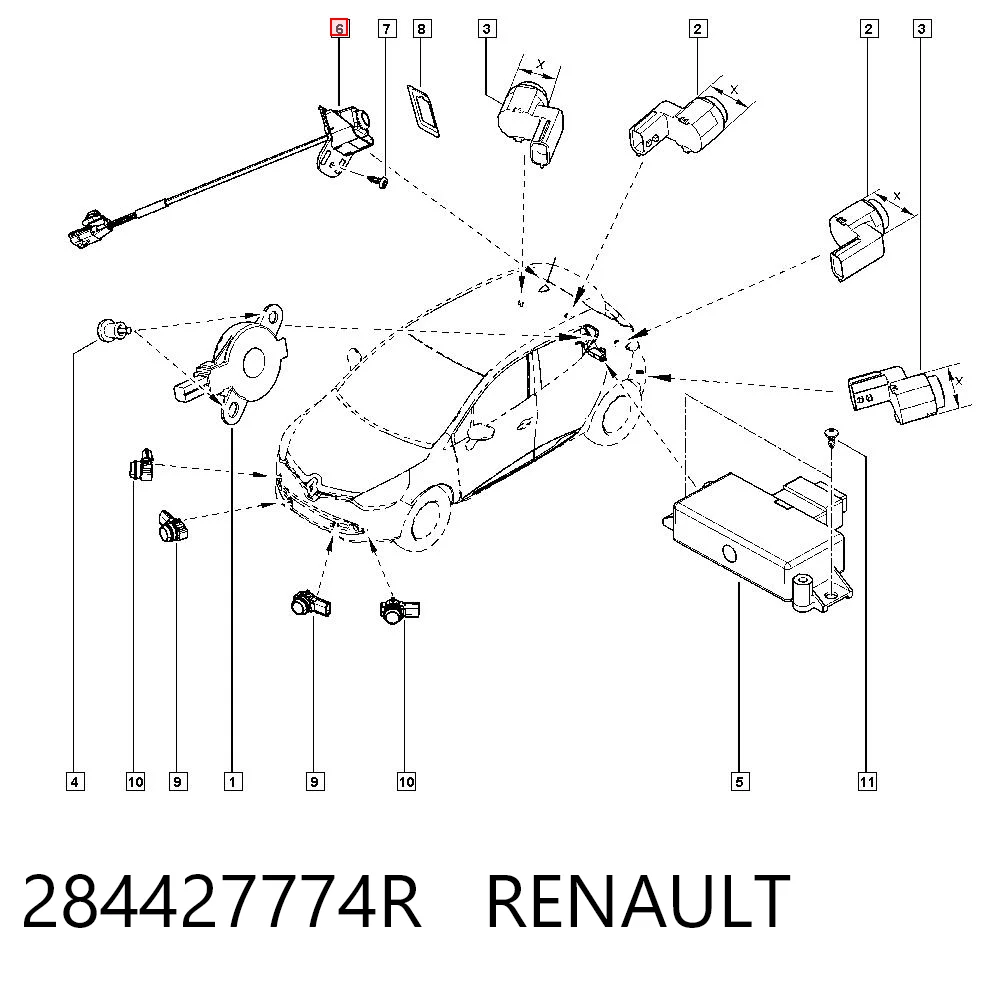 284427774R Renault (RVI) Câmara do sistema para asseguramento de visibilidade
