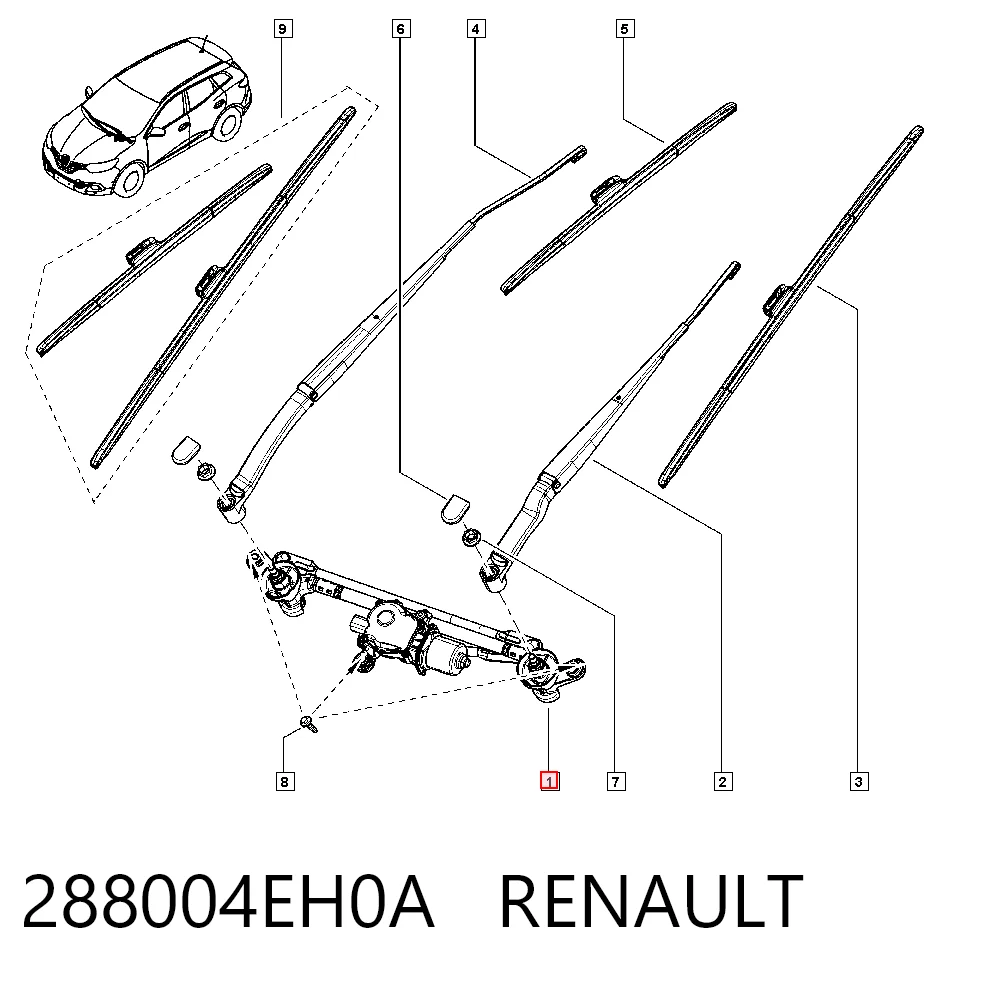 Trapézio de limpador pára-brisas para Nissan Qashqai II J11