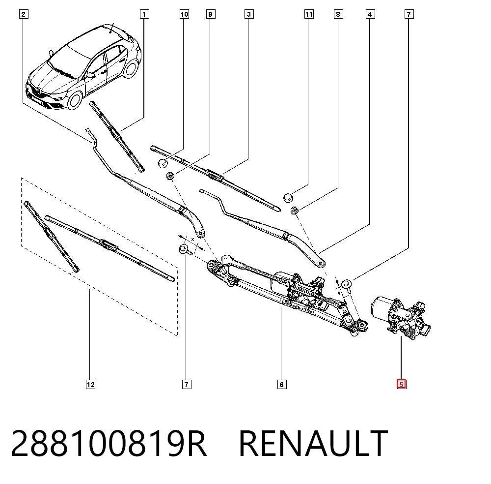 Motor de limpador pára-brisas do pára-brisas Renault Megane IV LV ao melhor preço