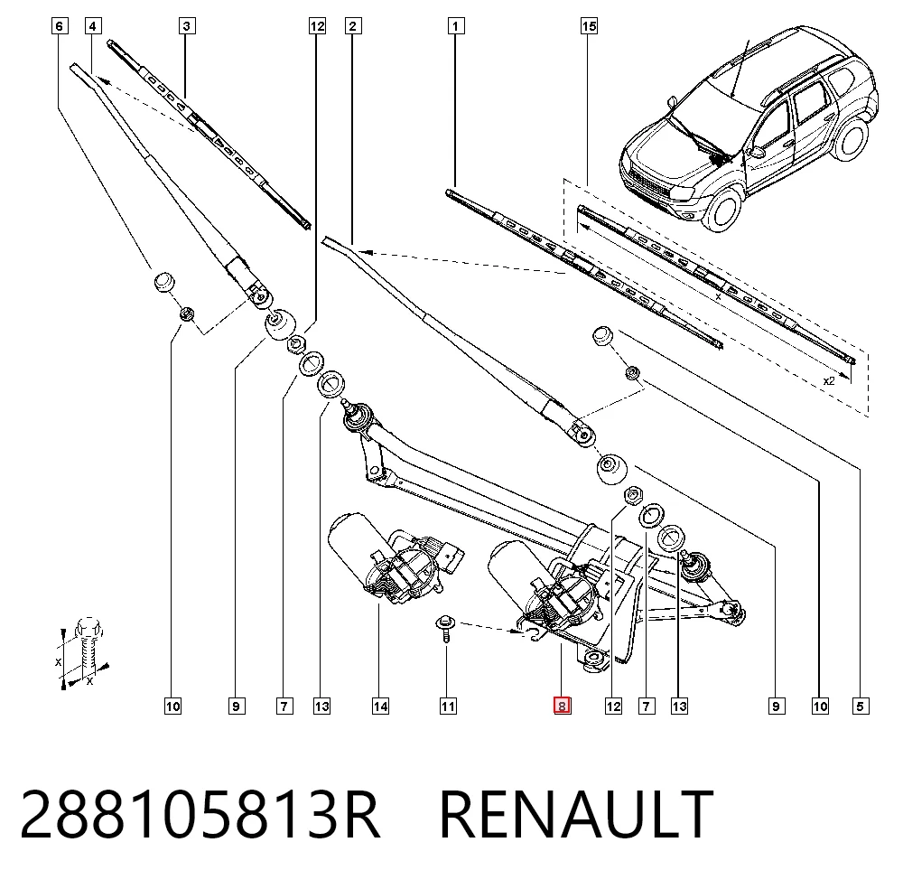 Motor de limpador pára-brisas do pára-brisas para Renault LOGAN LS