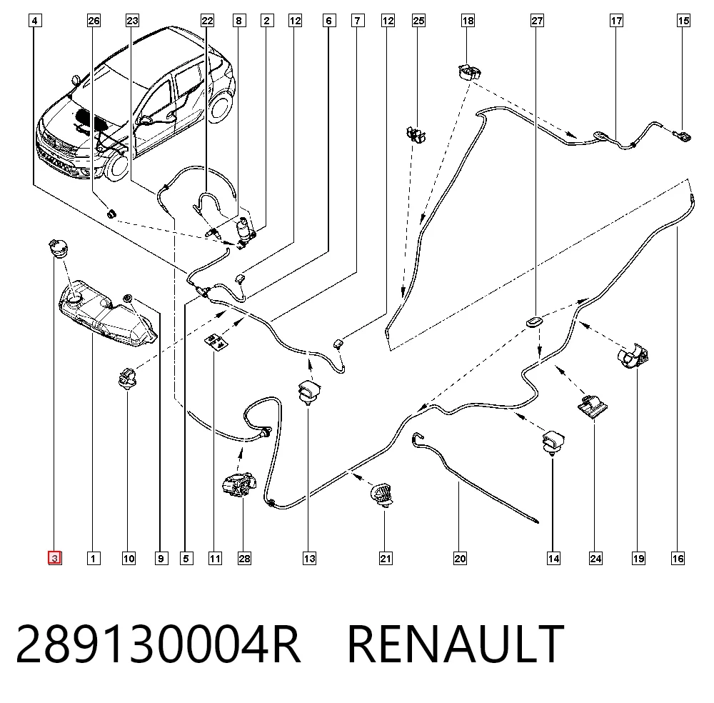  Tampa de tanque de fluido para lavador Renault Scenic III monovolume (JZ0, JZ1) (2009 - 2016) III