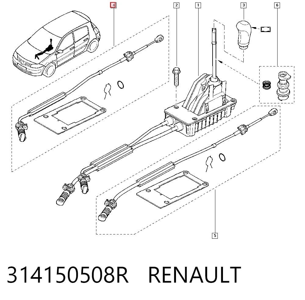 Cabo de mudança duplo Renault Megane II EM0, EM1 ao melhor preço