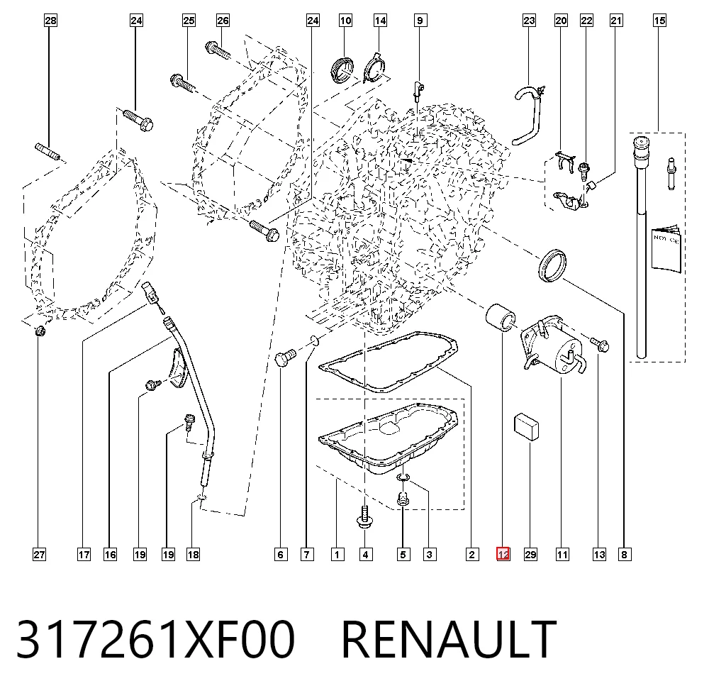 317261XF00 Renault (RVI) Filtro da Caixa Automática de Mudança