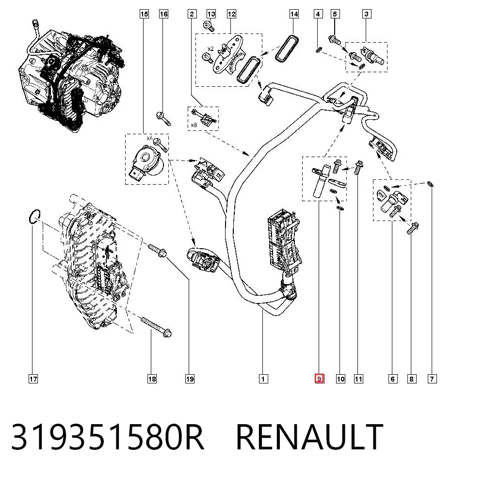 319351580R Renault (RVI) Sensor de velocidade