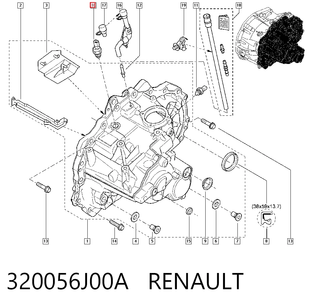 320056J00A Renault (RVI) Sensor de ativação das luzes de marcha à ré