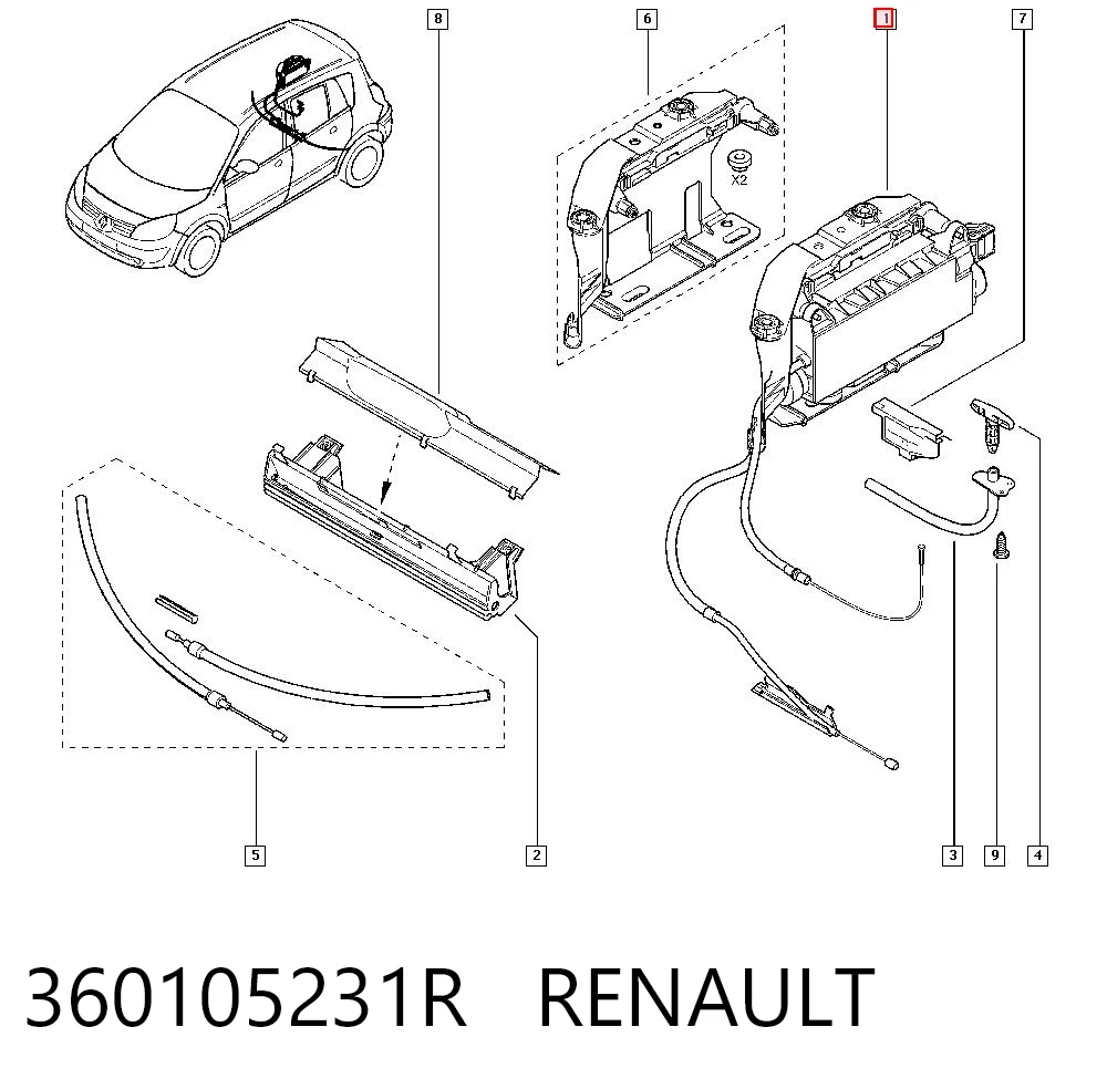360105231R Renault (RVI) Unidade de controlo (módulo) do freio de estacionamento eletromecânico