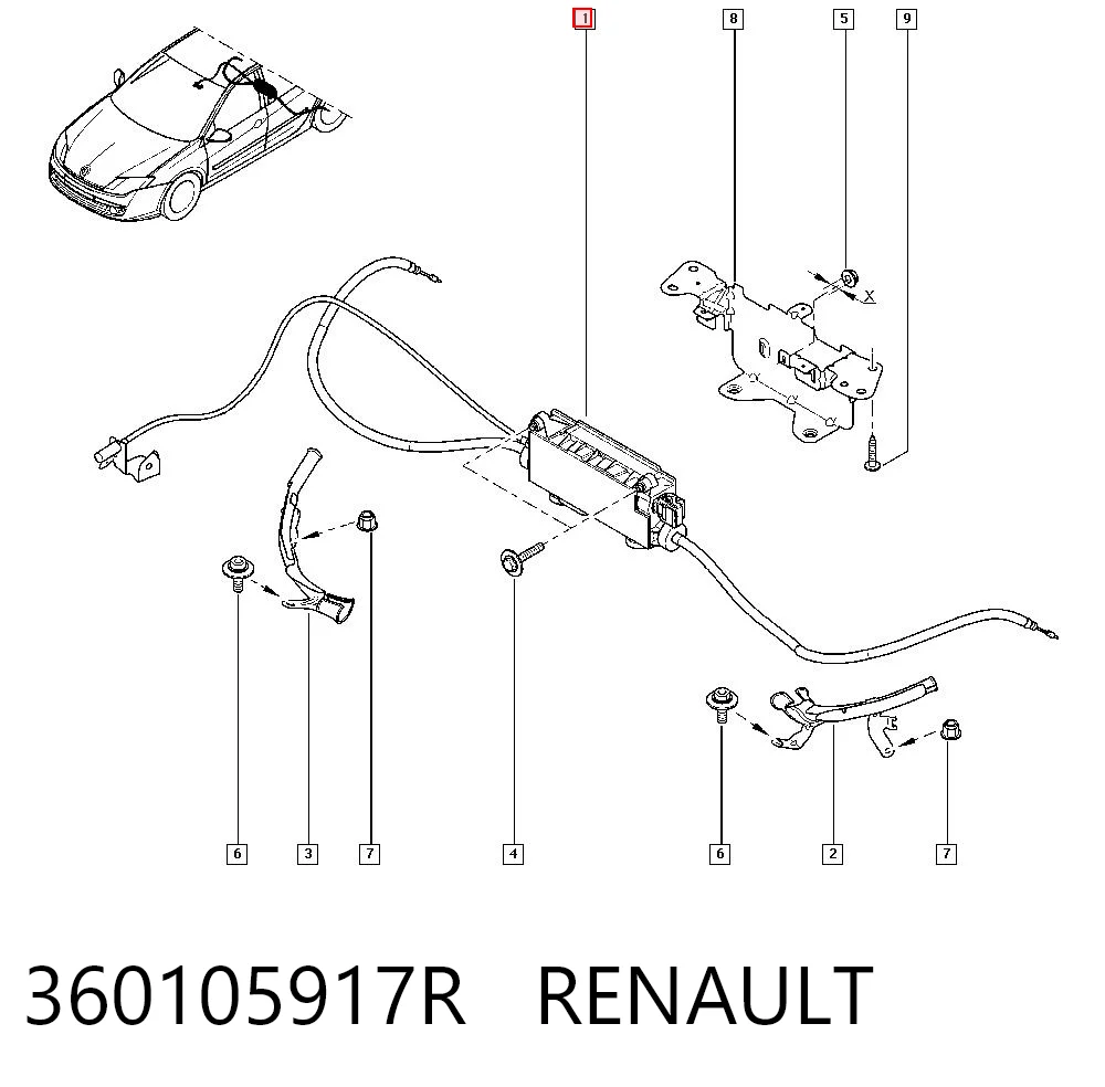 Compre 360105917R Nissan/Infiniti Unidade de controlo (módulo) do freio de estacionamento eletromecânico