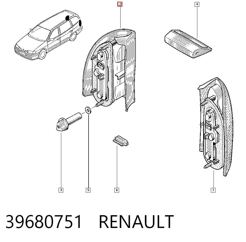 Lanterna traseira direita Renault Megane I KA0, KA1