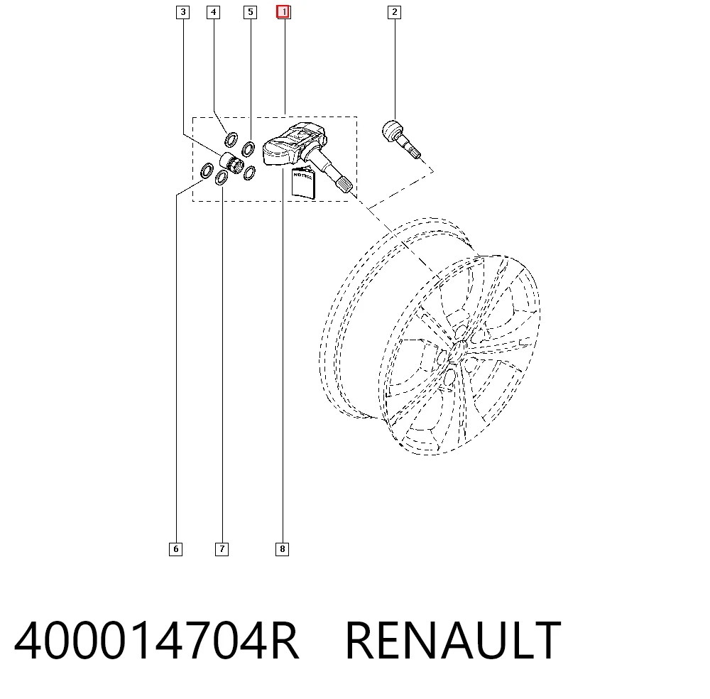 Compre Sensor de pressão de ar nos pneus Renault Scenic 