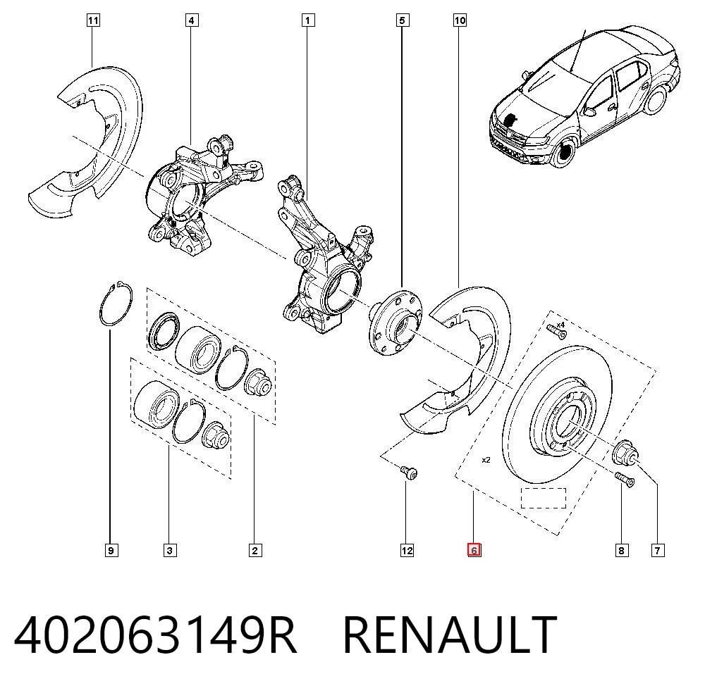 402063149R Renault (RVI) Disco do freio dianteiro