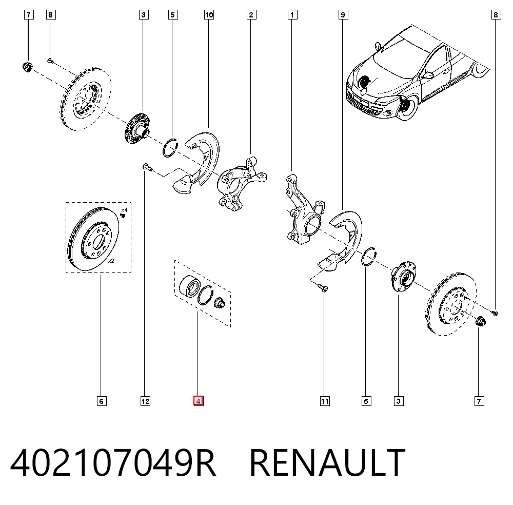 Rolamento de cubo dianteiro para Dacia Duster HS