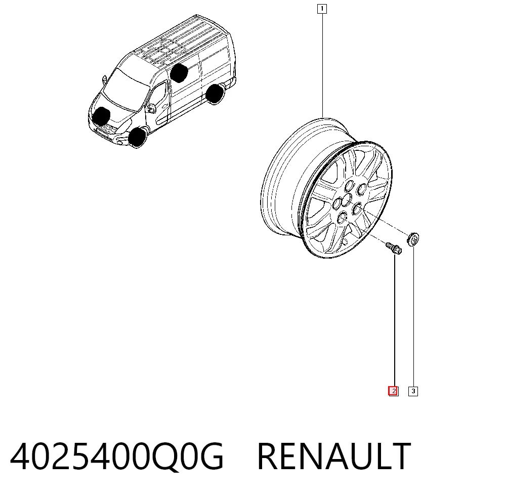 Parafuso de roda para Renault Master FV