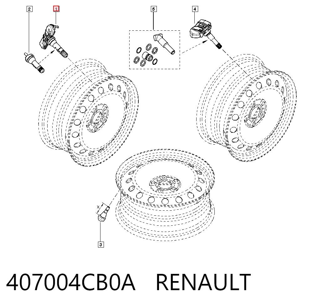 407004CB0A Renault (RVI) Sensor de pressão de ar nos pneus