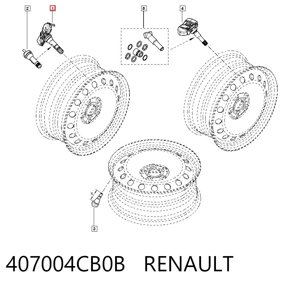 407004CB0B Renault (RVI) Sensor de pressão de ar nos pneus