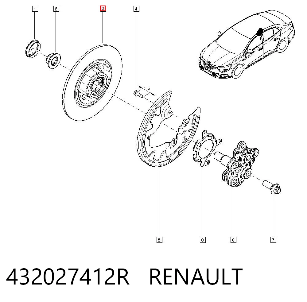 Disco do freio traseiro para Renault Megane LV