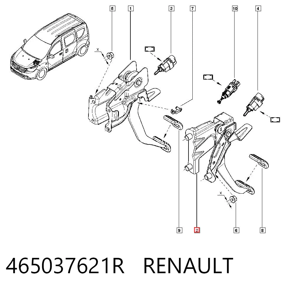 Pedal de embraiagem Dacia Logan II L8_ ao melhor preço