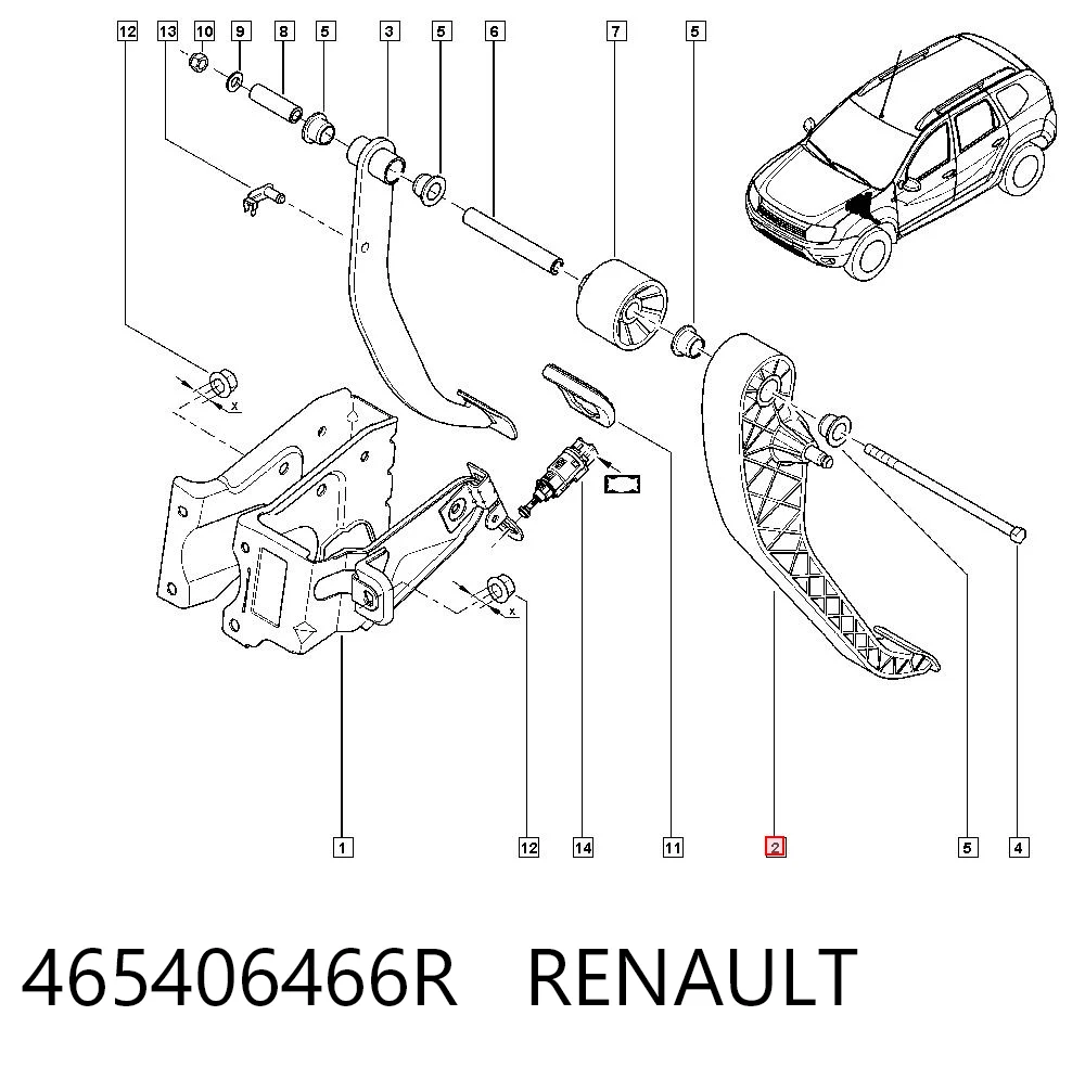 Pedal de embraiagem Dacia Duster HS ao melhor preço