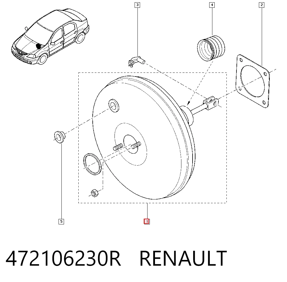  Reforçador dos freios a vácuo Dacia Duster SUV (HS) (2010 - 2018) 