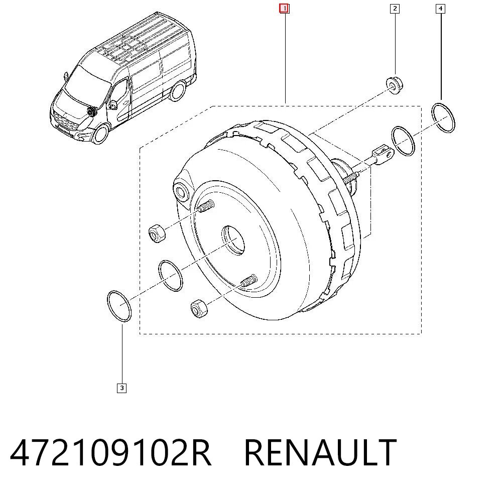 Reforçador dos freios a vácuo Renault Master III FV ao melhor preço