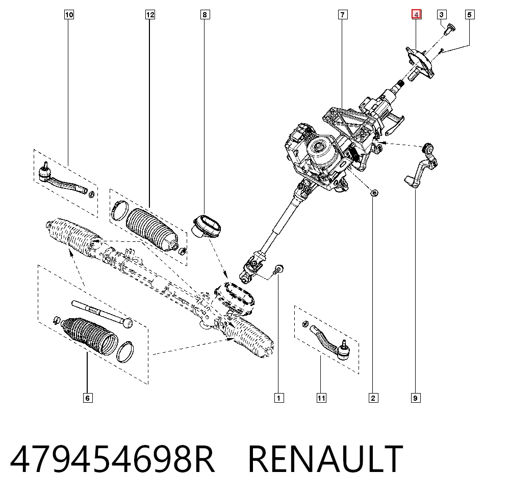 479457095R Nissan/Infiniti Sensor do ângulo de viragem do volante de direção