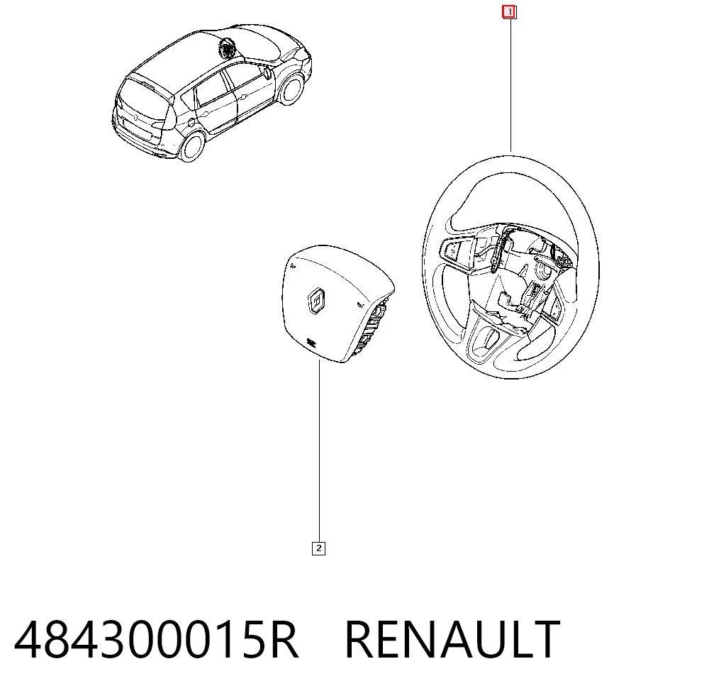 Volante para Renault Scenic GRAND III JZ0, JZ1