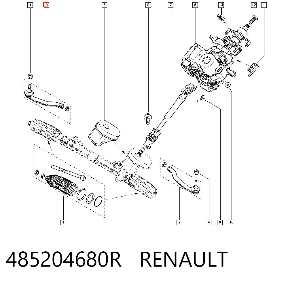 Ponta externa da barra de direção Renault Megane III KZ0, KZ1 ao melhor preço
