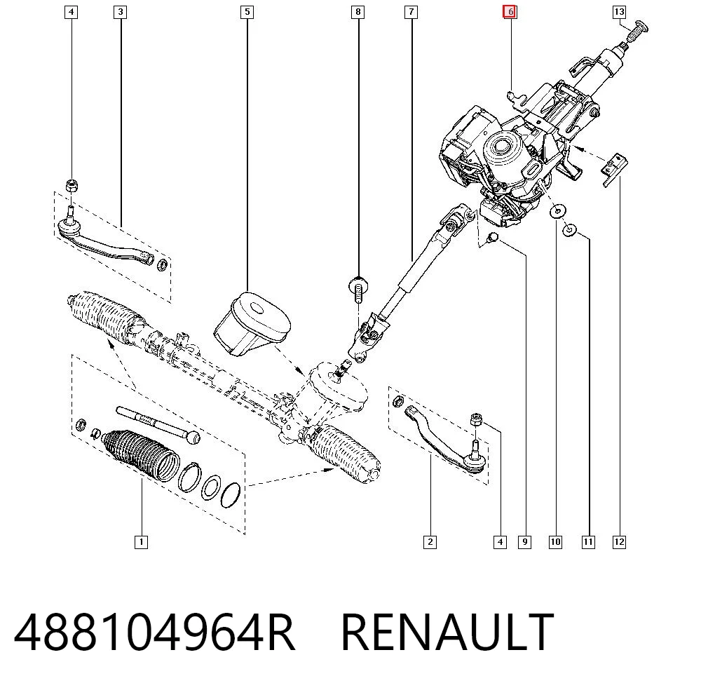 Coluna da direção Renault Megane preço, a partir de 49,46 USD