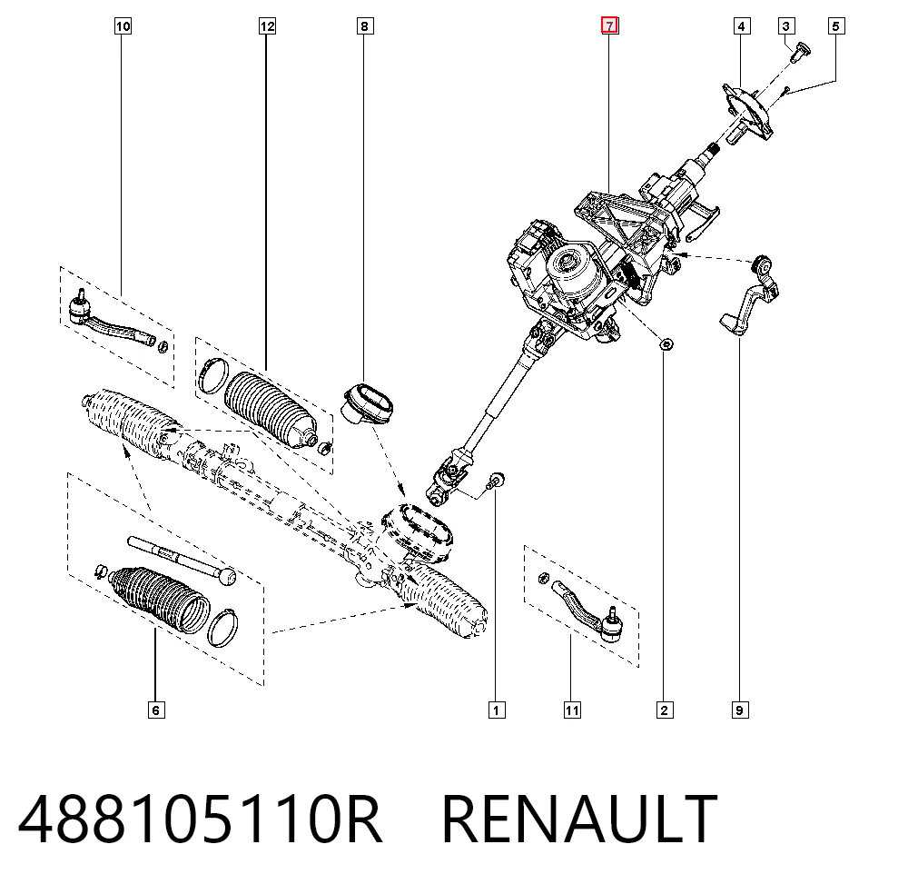 Coluna da direção Renault Clio IV BH