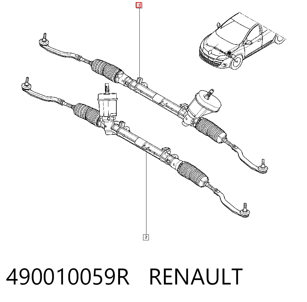 490010059R Renault (RVI) Cremalheira da direção