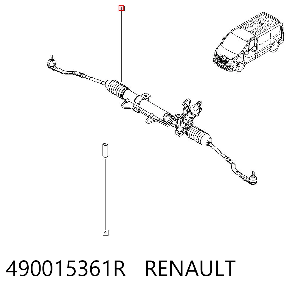  Cremalheira da direção Renault Trafic III plataforma a bordo (EG) (2014 - 2026) III