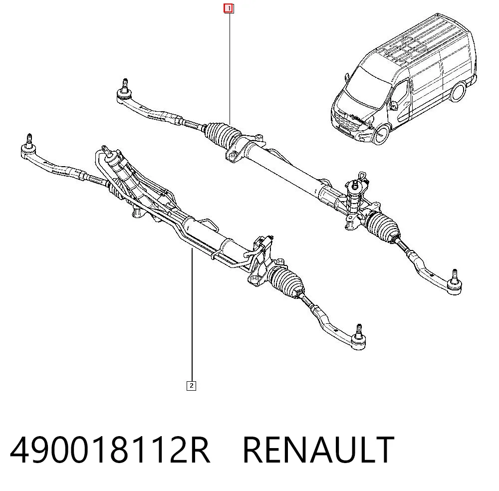 490018112R Renault (RVI) Cremalheira da direção