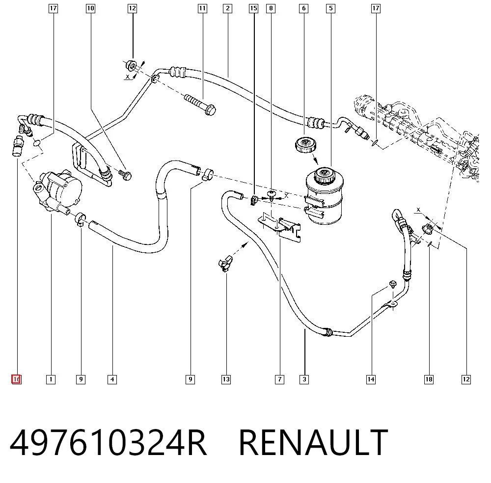 497610324R Renault (RVI) Sensor hidráulico de bomba de impulsionador