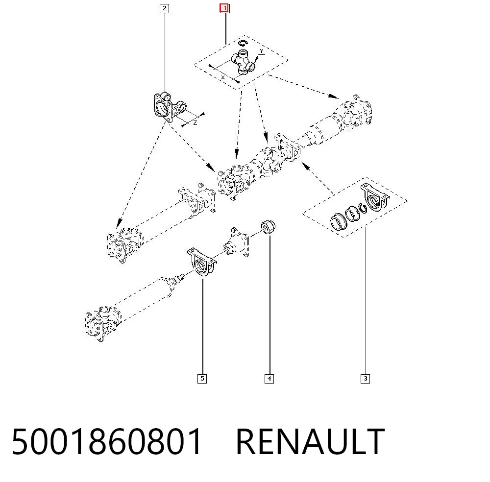 42535251 Iveco Cruzeta da junta universal traseira
