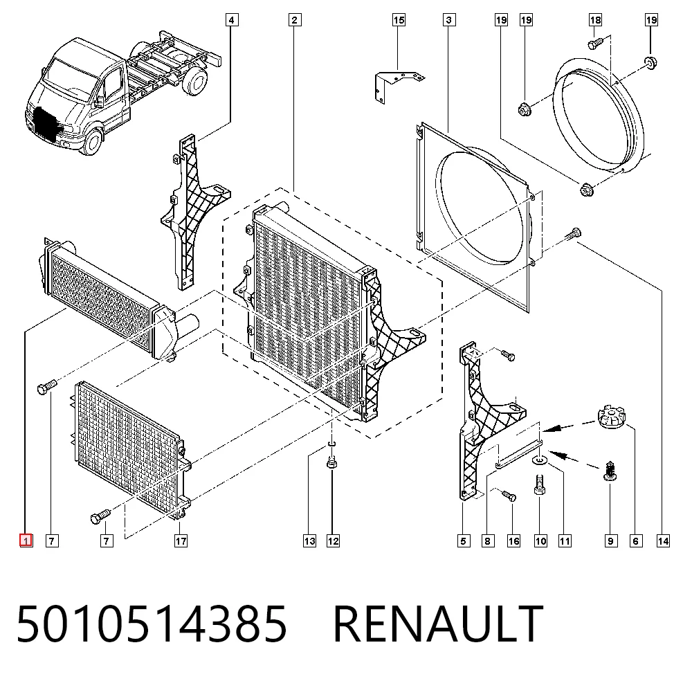 Radiador de intercooler Renault Trucks Mascott  FH