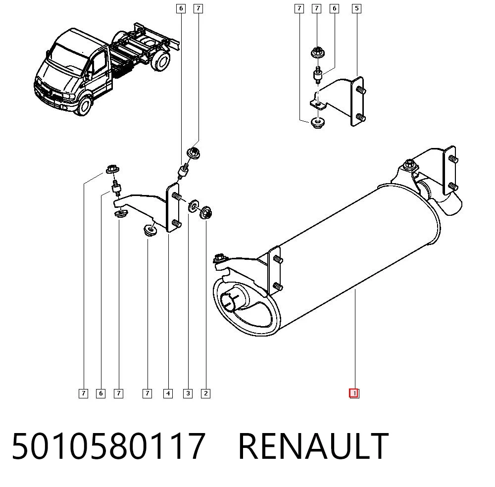Silenciador, parte traseira para Renault Trucks Mascott  FH