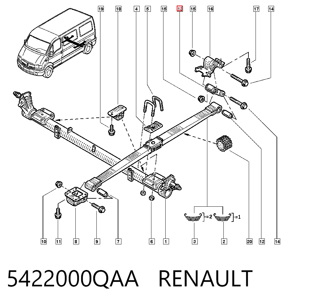 9160403 General Motors Argola da suspensão de lâminas traseira