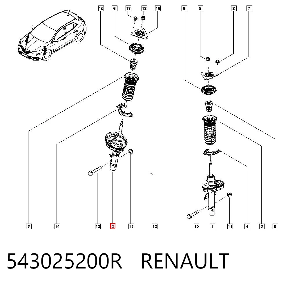 Compre Amortecedor dianteiro Renault Megane 4