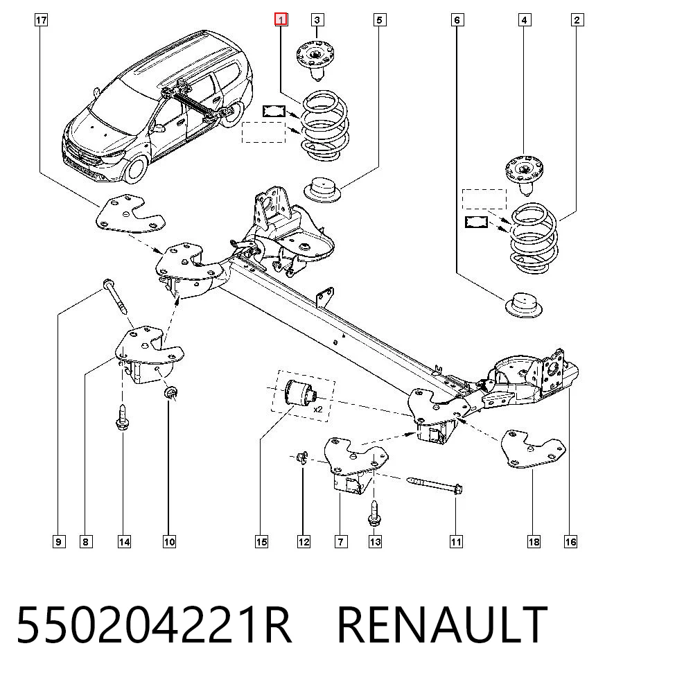 Mola traseira para Dacia Lodgy JS