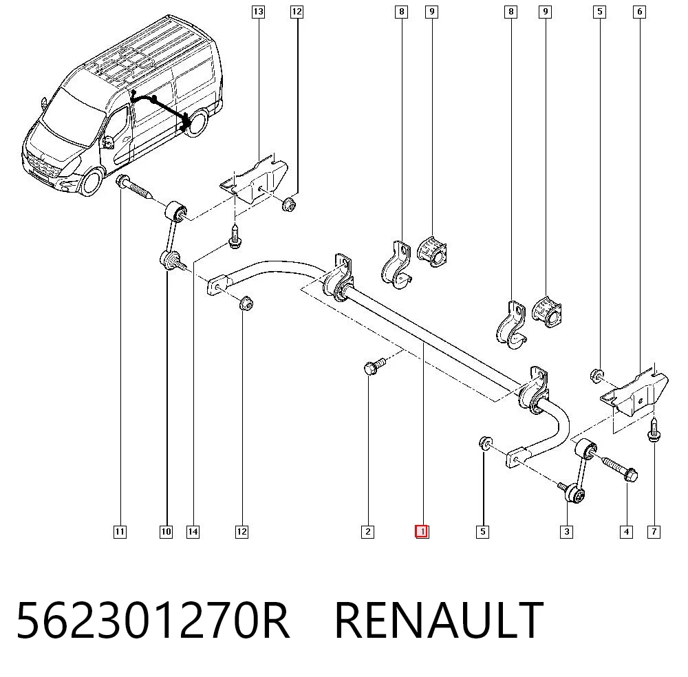 Estabilizador traseiro Renault Master III FV ao melhor preço