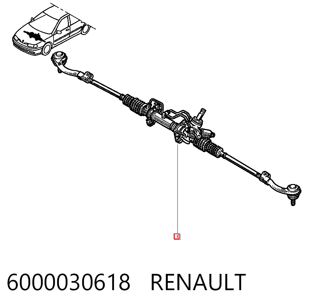 Cremalheira da direção Renault Laguna I B56, 556