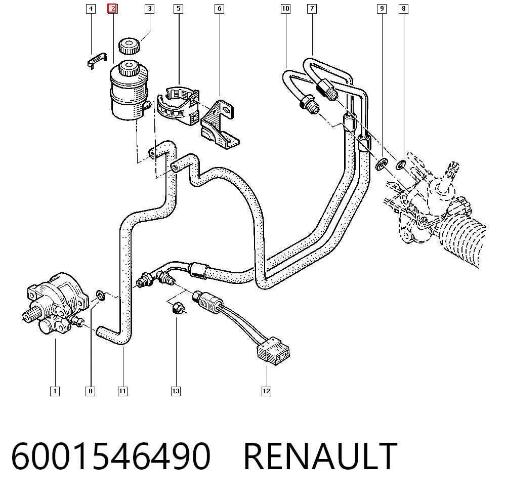 Tanque de bomba da Direção hidrâulica assistida para Renault Master FV