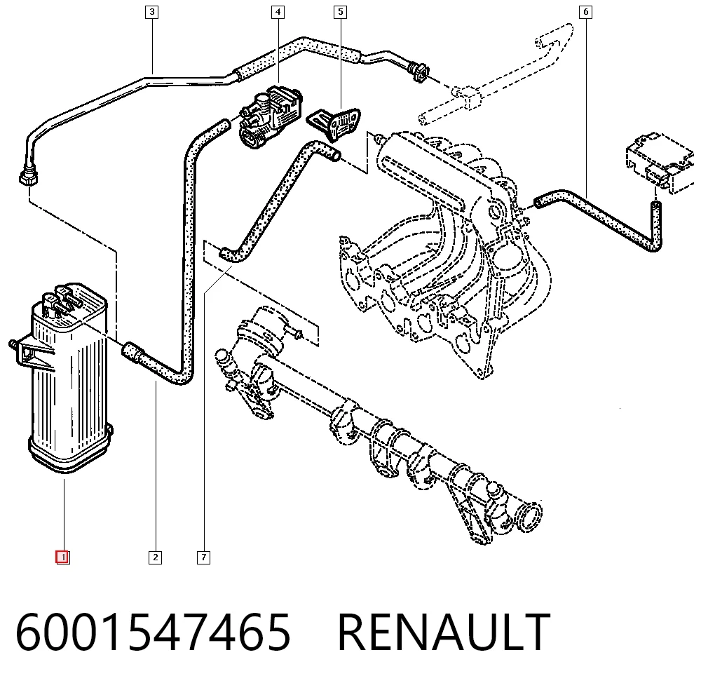 Adsorvedor dos vapores de combustível Renault Megane I LA0, LA1 ao melhor preço