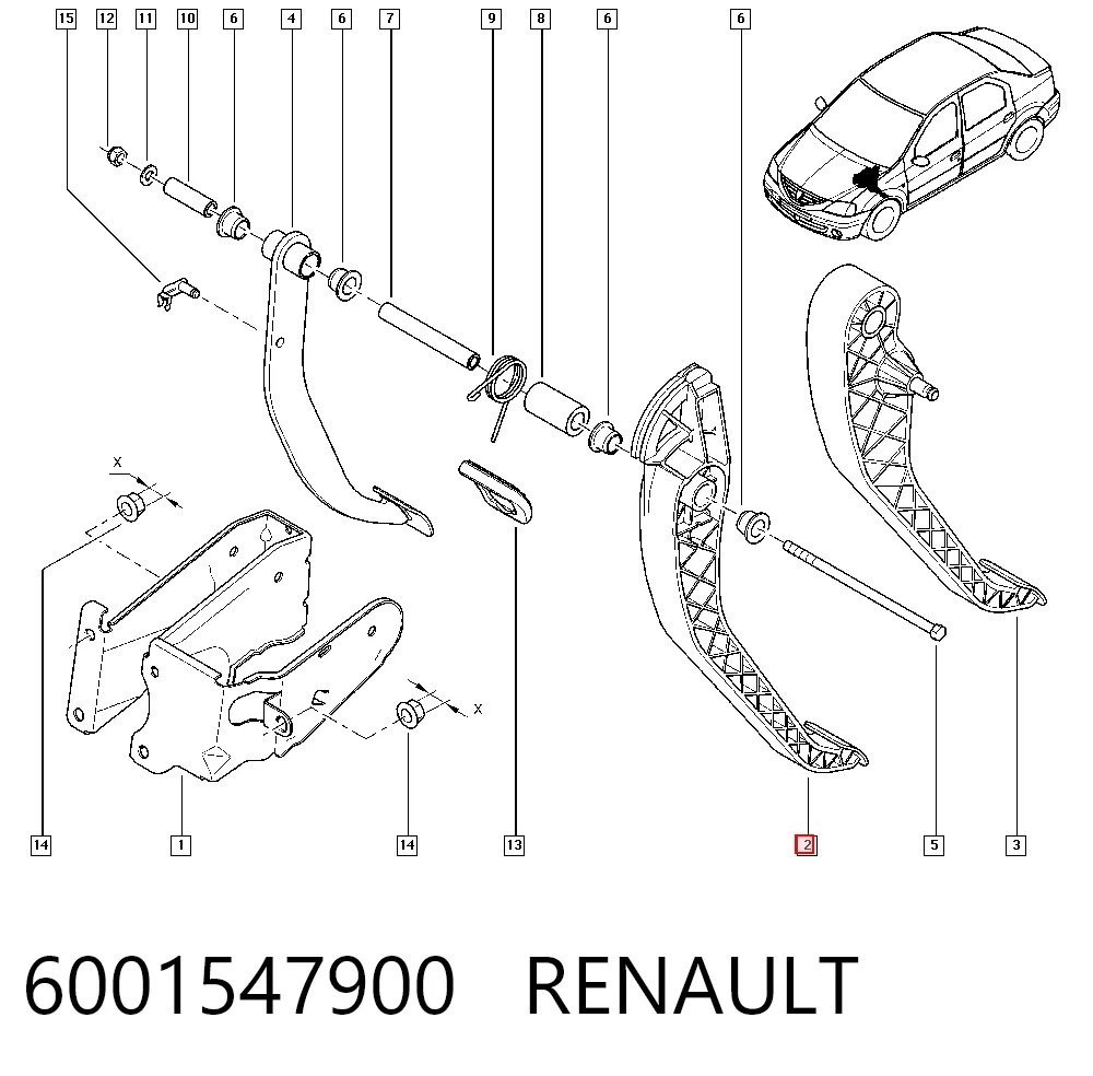 Pedal de embraiagem Renault LOGAN I LS ao melhor preço