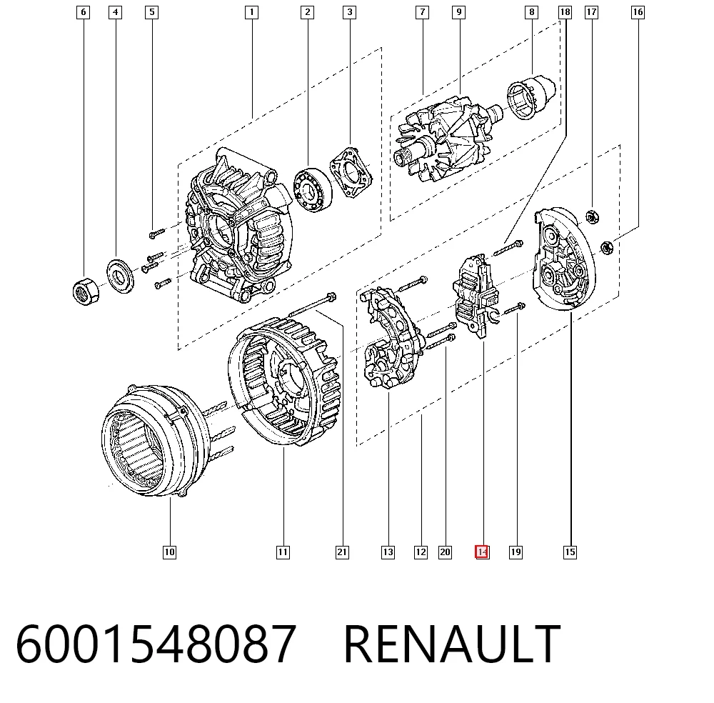 Relê-regulador do gerador (relê de carregamento) para Renault Laguna BG0, BG1