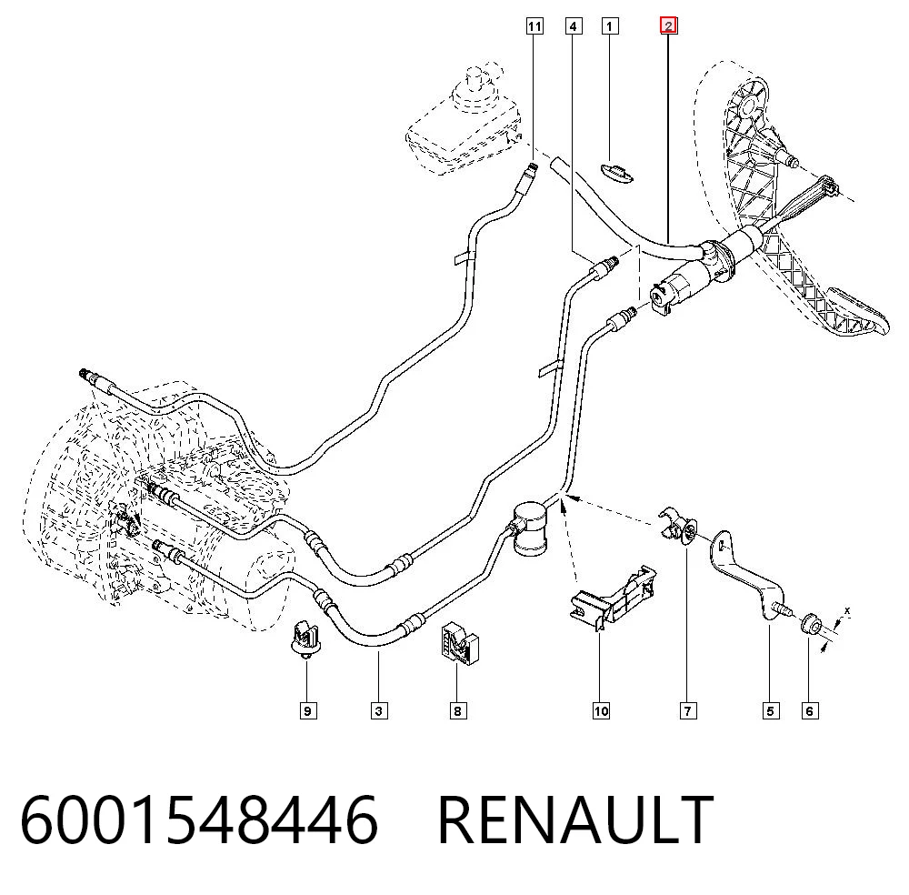 6001548446 Renault (RVI) Cilindro mestre de embraiagem