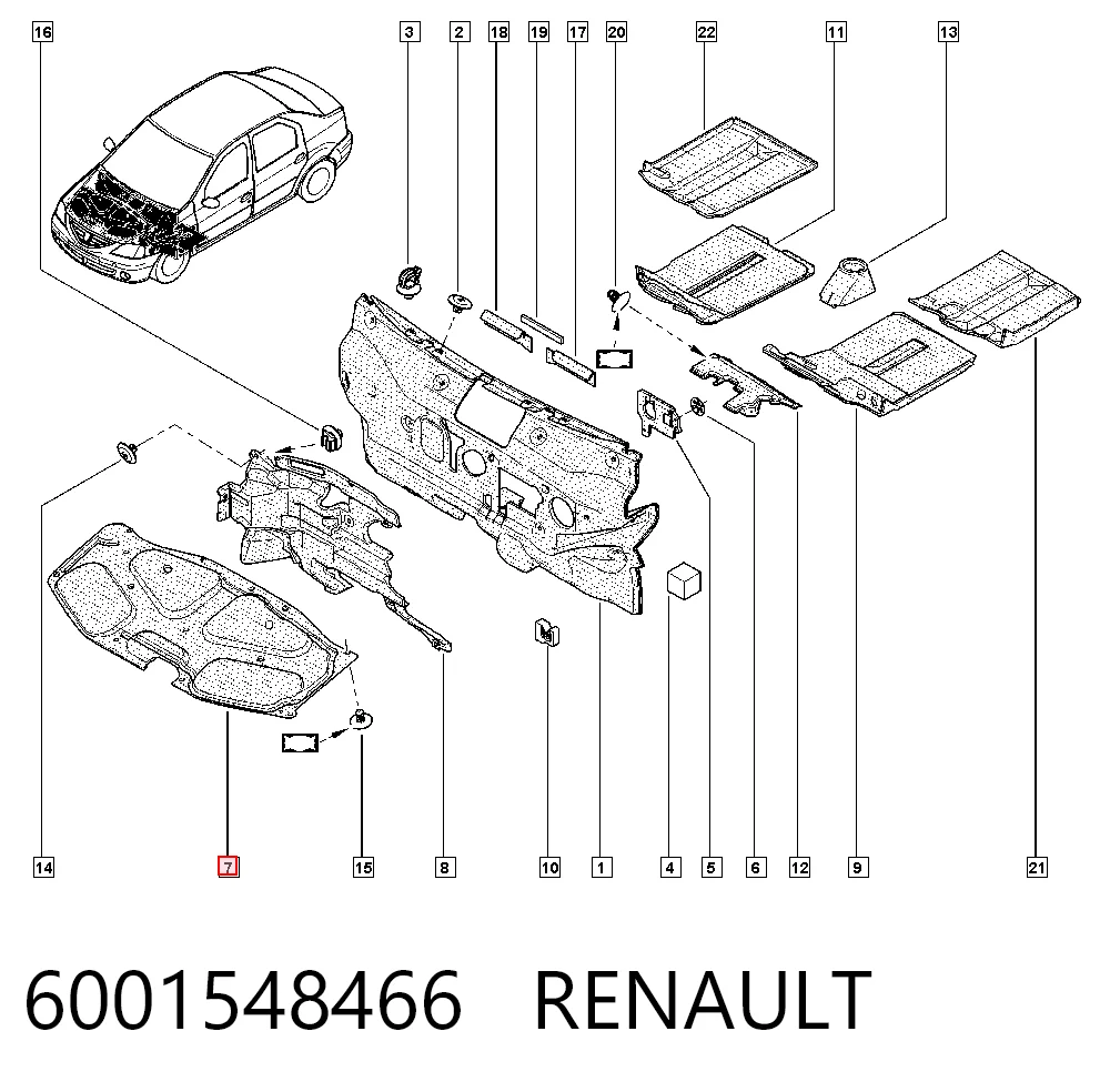 Isolamento de ruído da capota Renault LOGAN I LS ao melhor preço