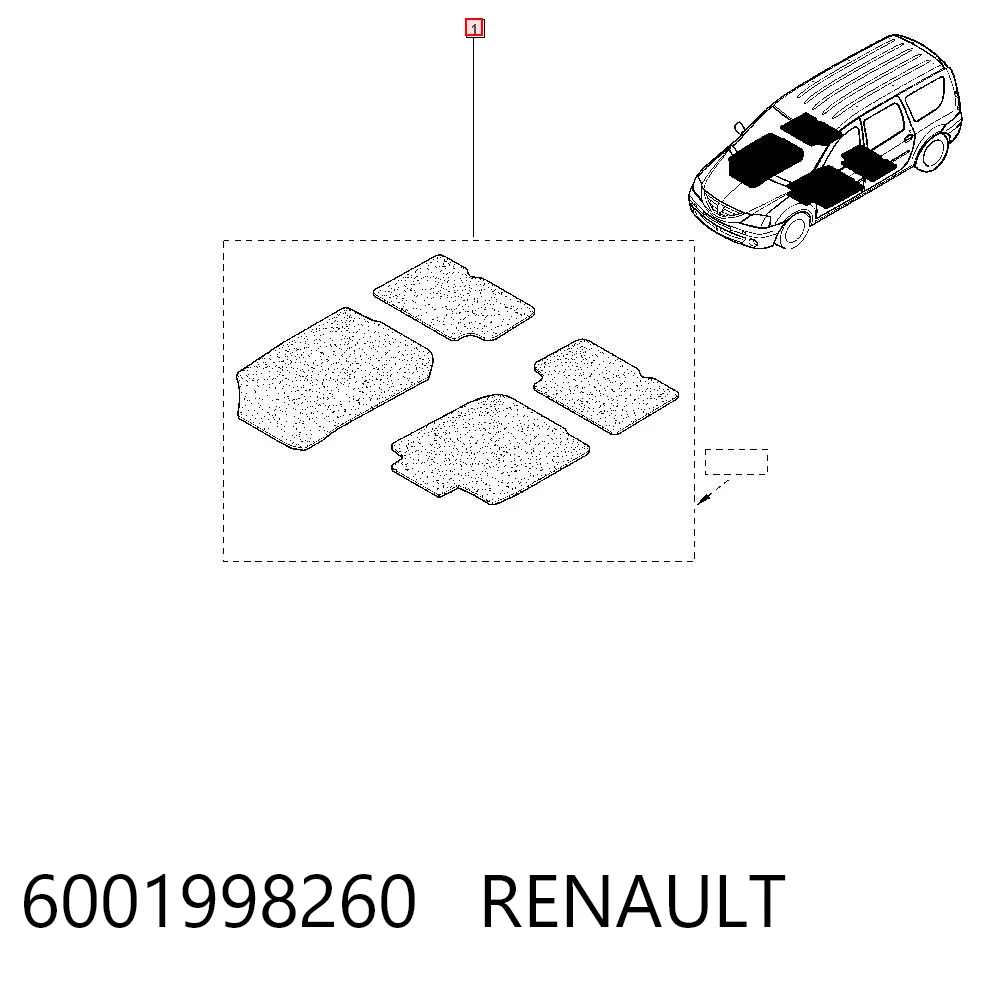 Tapetes dianteiros + traseiros, kit Dacia Logan  LS ao melhor preço